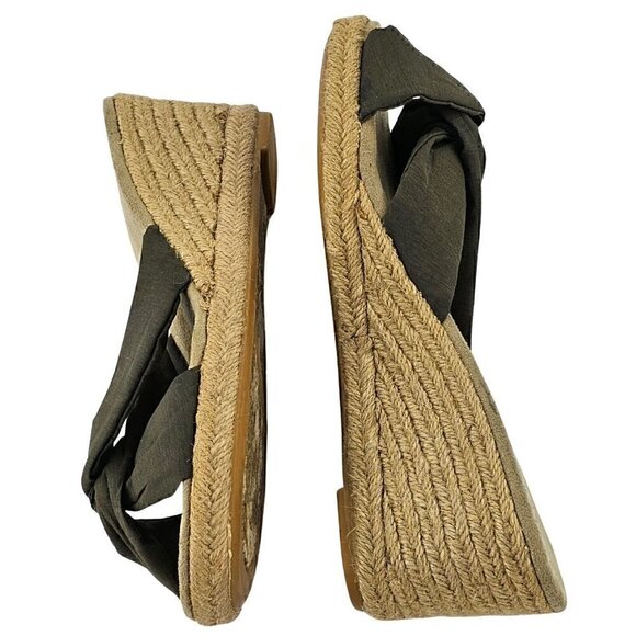 GAP Twisted Knot Espadrille Wedge Slip On Sandals Size 9 - Picture 4 of 9